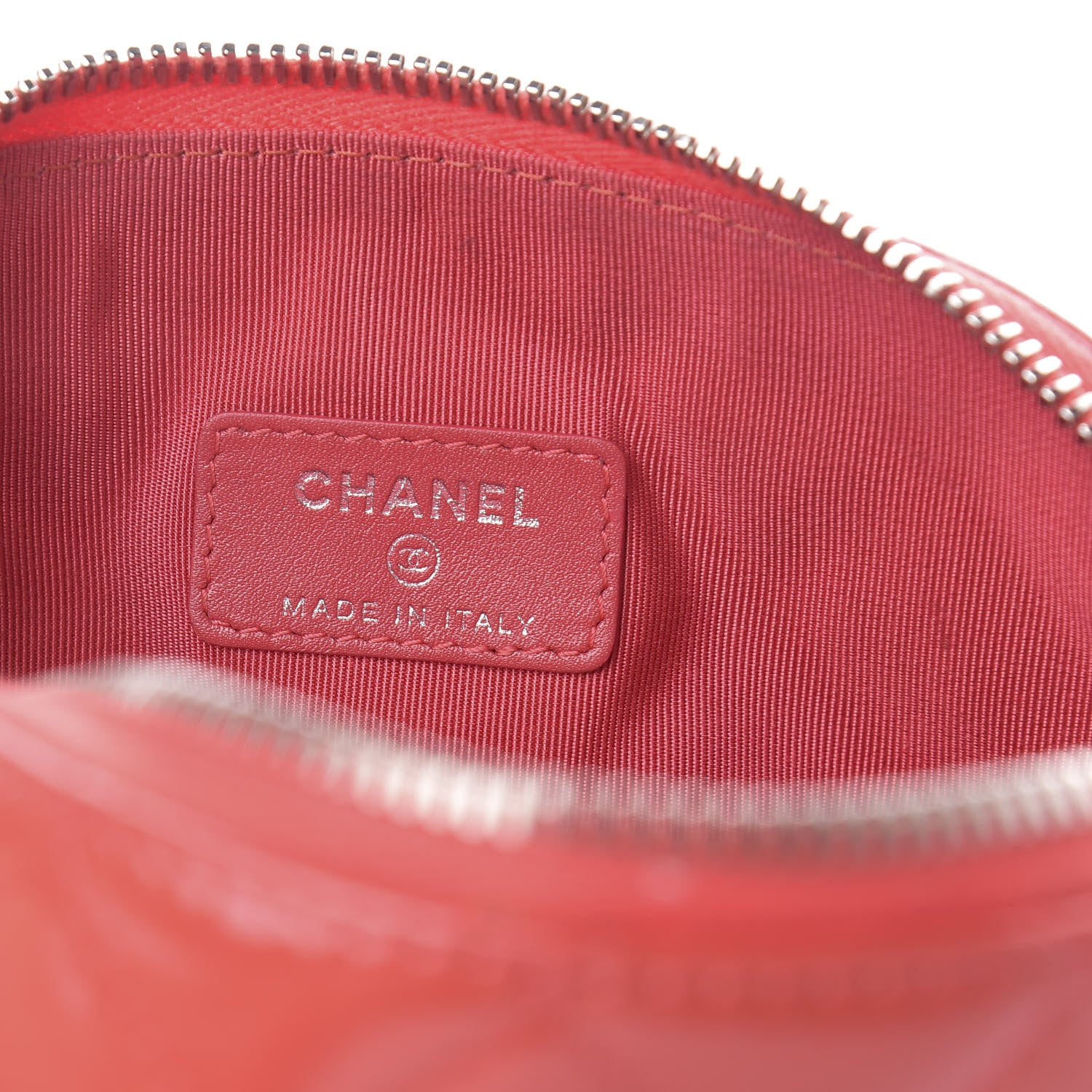 Chanel Patent Quilted Cosmetic Case Coral 6 of 10