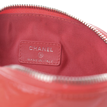Chanel Patent Quilted Cosmetic Case Coral 6 of 10