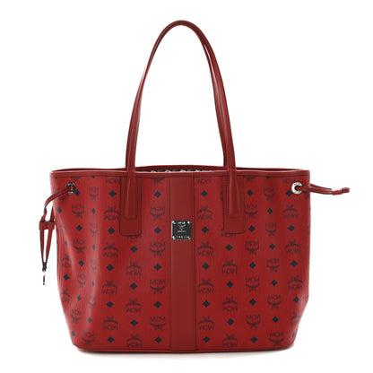 MCM Visetos Medium Liz Reversible Shopper Tote Candy Red 1 of 17
