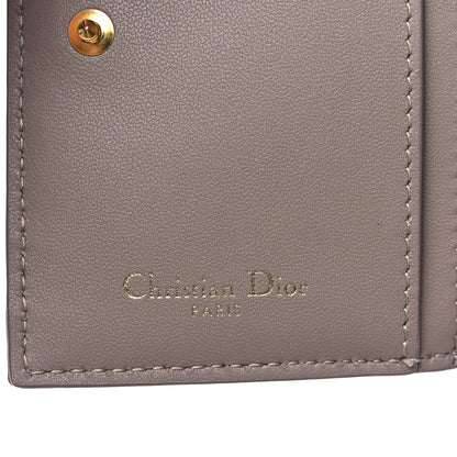 Christian Dior Grained Calfskin Supple Cannage Caro Dahlia Wallet Taupe 7 of 9