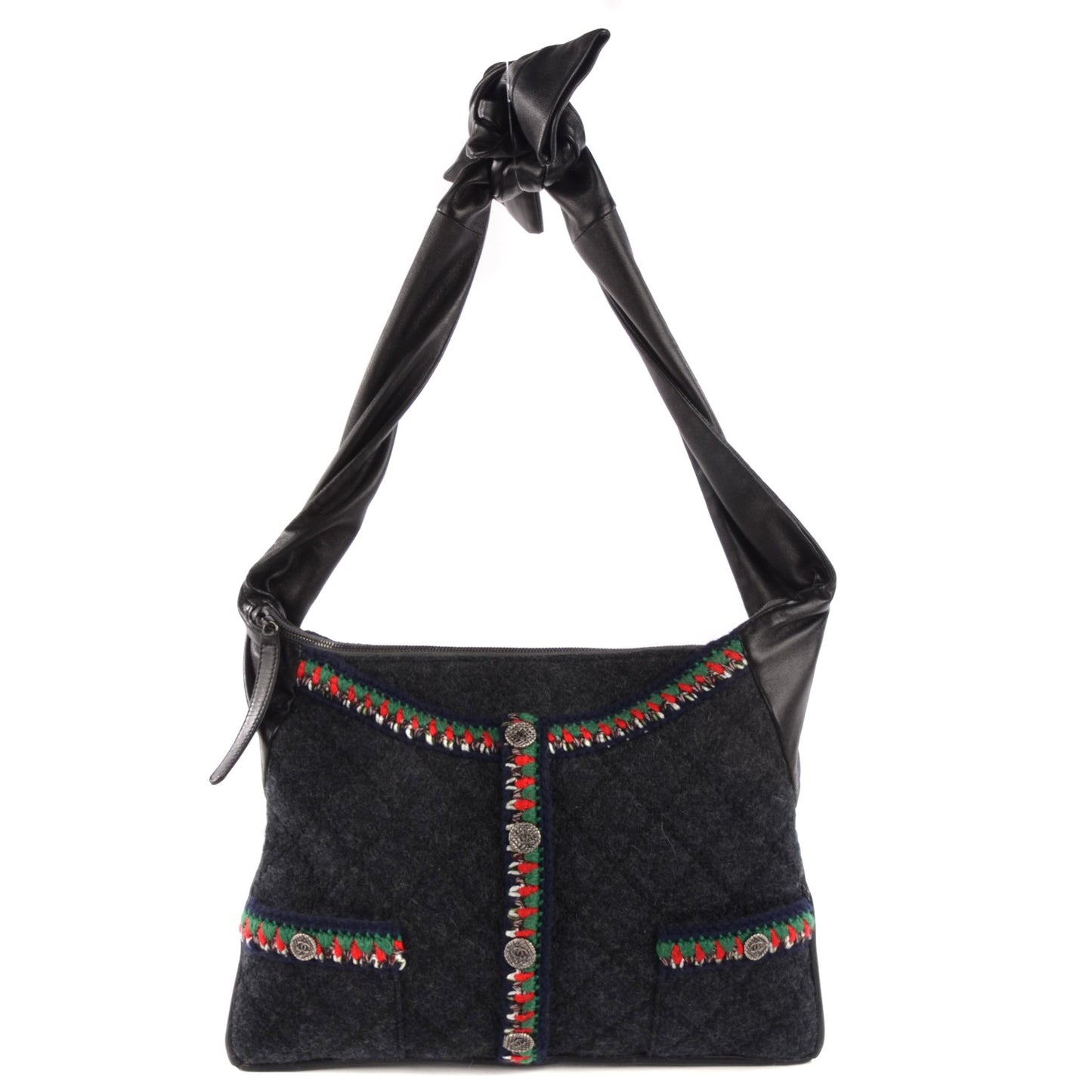 Tweed Lambskin Small Girl Bag Black