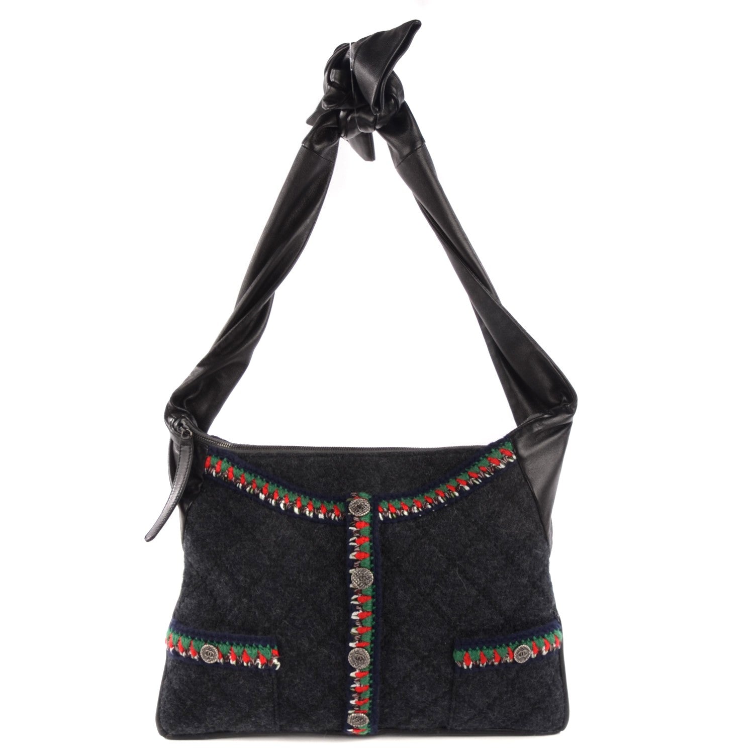 Chanel Tweed Lambskin Small Girl Bag Black 1 of 7