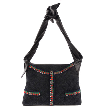 Chanel Tweed Lambskin Small Girl Bag Black 1 of 7
