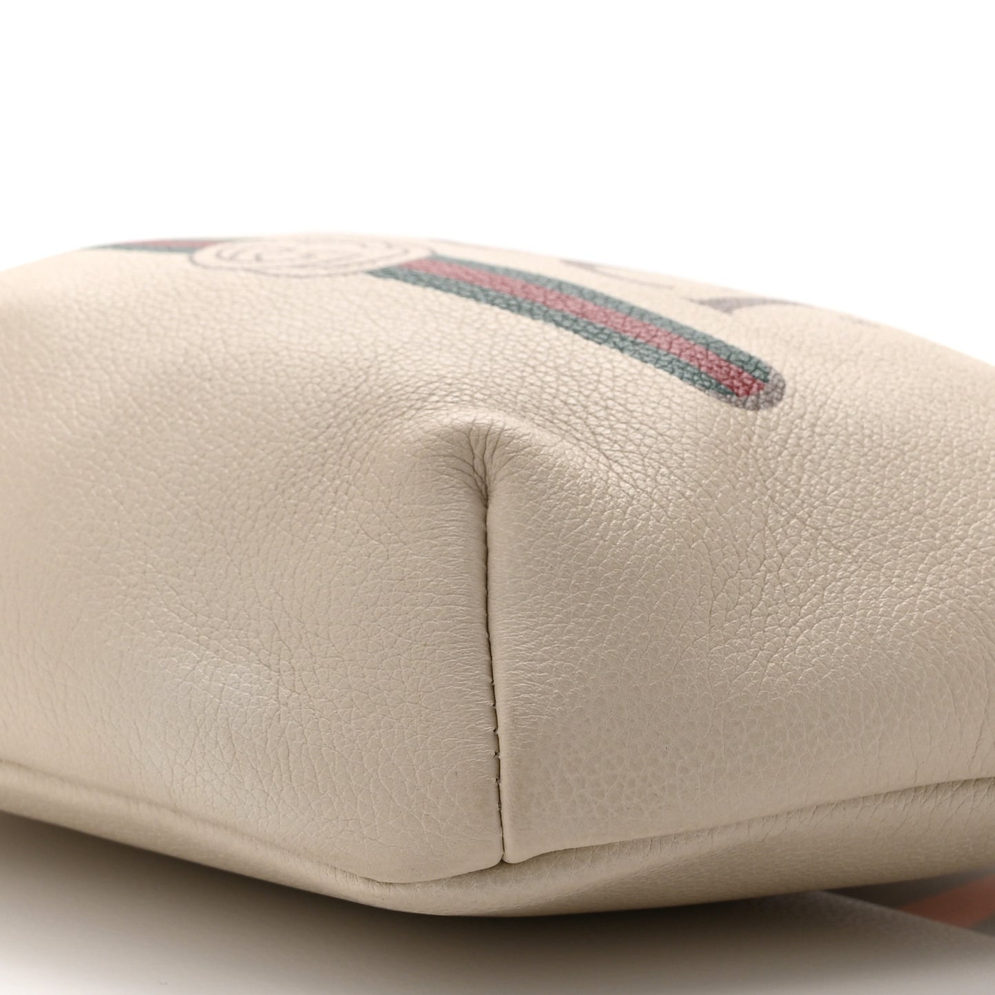 Grained Calfskin Logo Belt Bag White