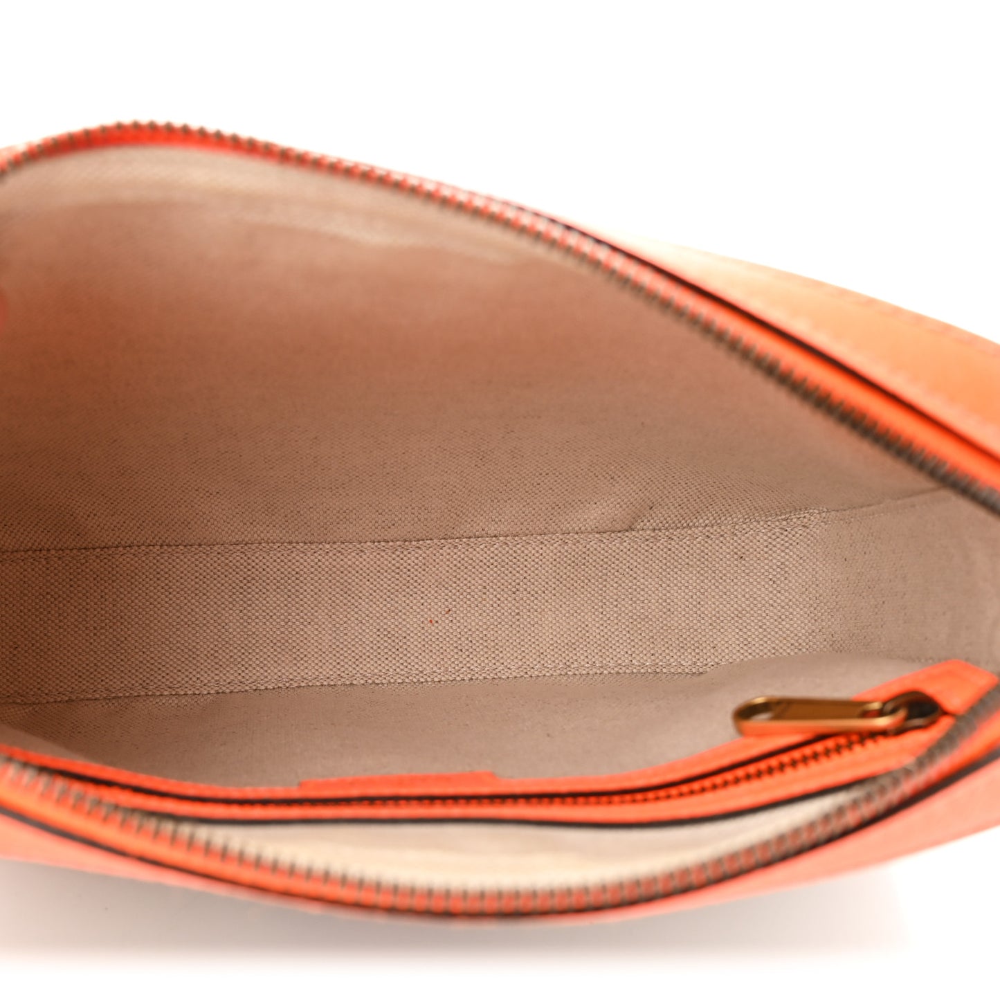 GG Supreme Monogram Textured Dollar Calfskin Web Ophidia Wristlet Shoulder Bag Beige Ebony Orange