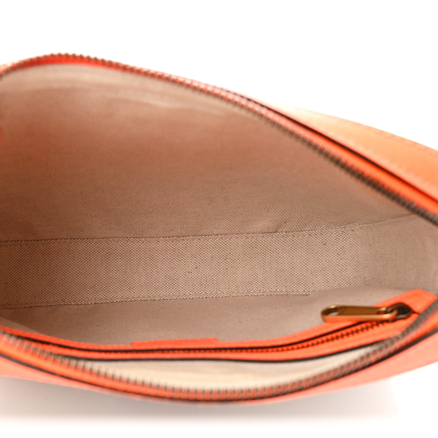 Gucci GG Supreme Monogram Textured Dollar Calfskin Web Ophidia Wristlet Shoulder Bag Beige Ebony Orange 5 of 10