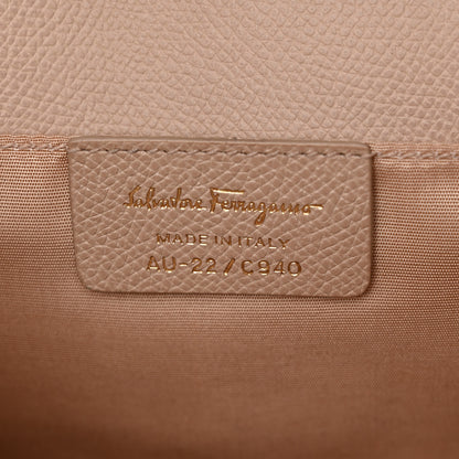 Salvatore Ferragamo Printed Calfskin Ginny Shoulder Bag Beige 6 of 9