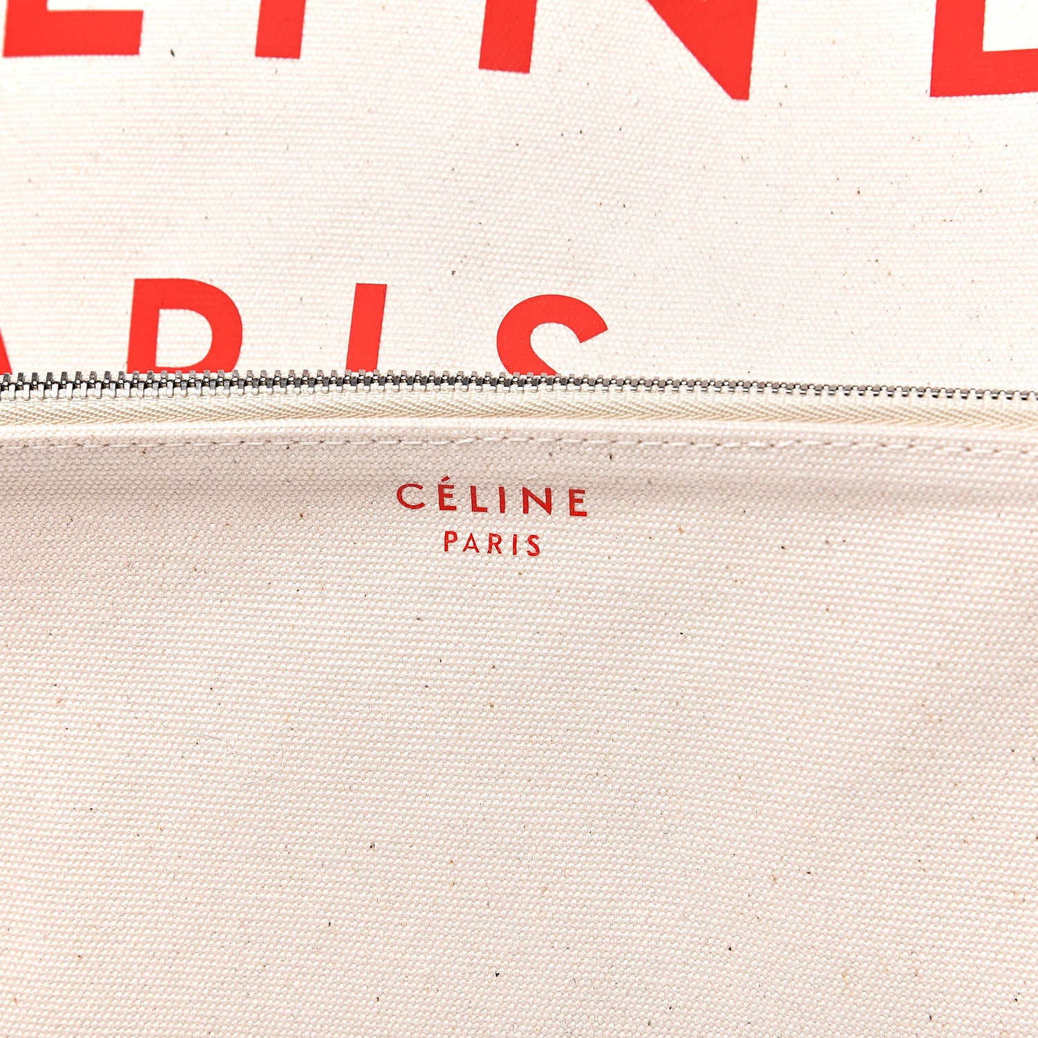 Celine Textile Medium Made In Tote Natural Red 11 of 13
