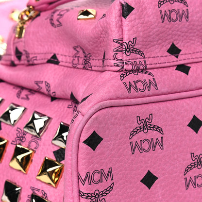MCM Visetos Studded Medium Stark M Backpack Pink 5 of 10