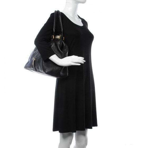 Fendi Calfskin Romano Selleria Large Villa Borghese Tote Black 2 of 11