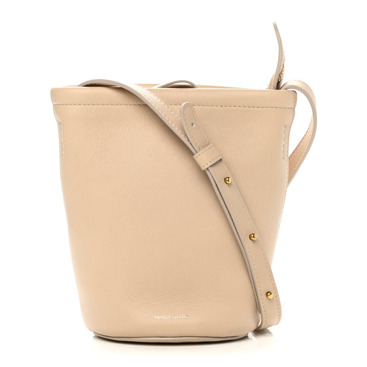Mansur Gavriel Pebbled Calfskin Zip Bucket Bag Aglio 1 of 10
