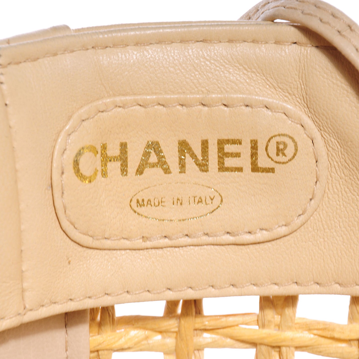 Lambskin Straw Tote Beige