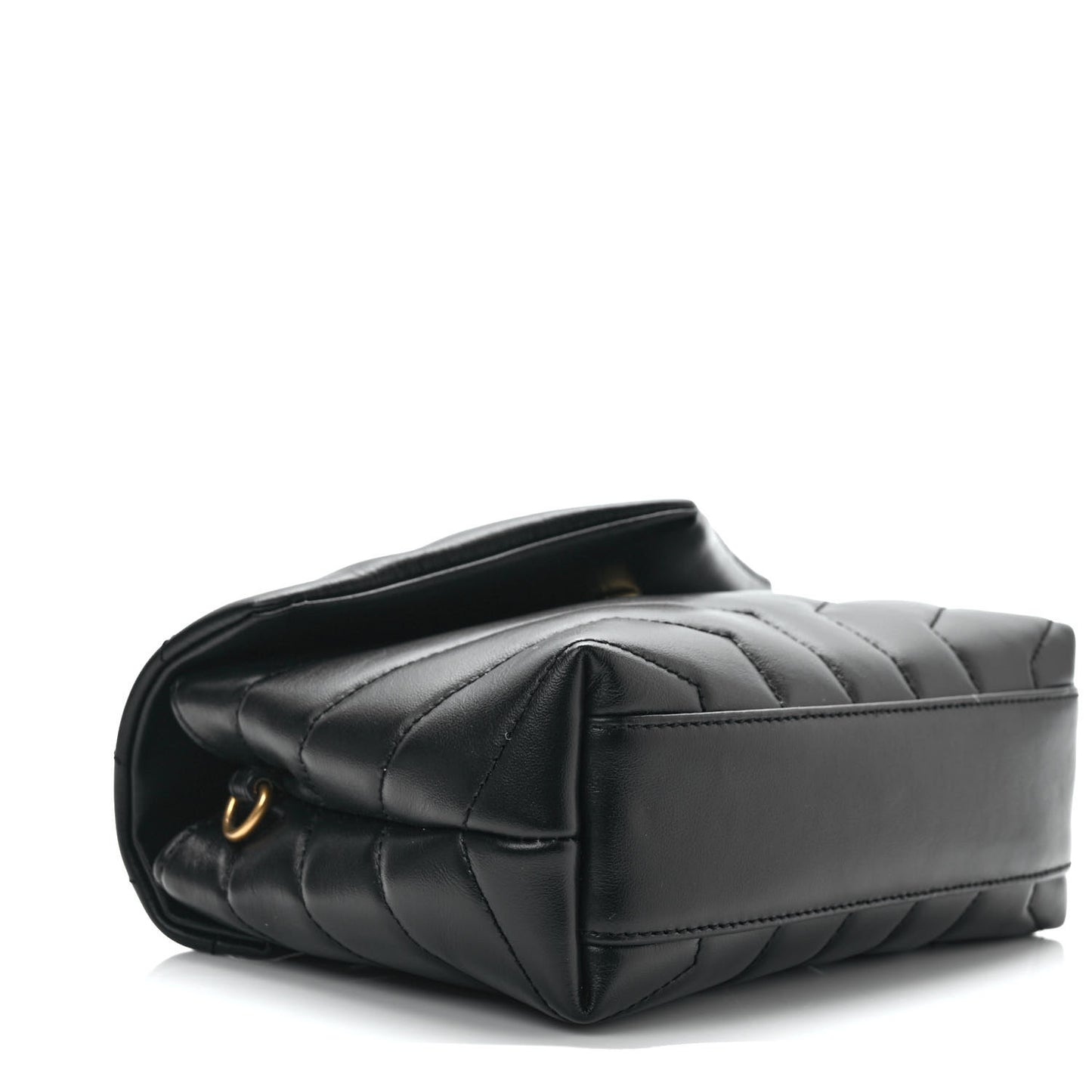 Calfskin Y Quilted Monogram Toy Loulou Crossbody Bag Black