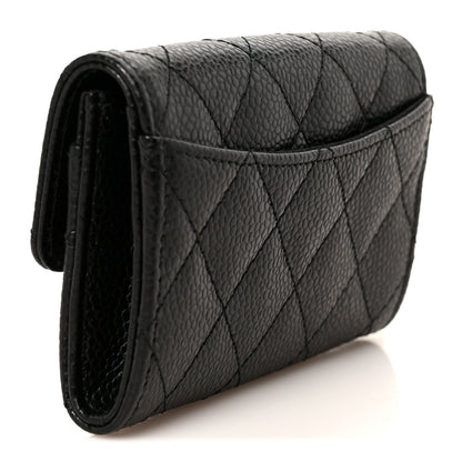 Chanel Caviar Quilted Flap Card Holder Wallet Black Black 3 of 10