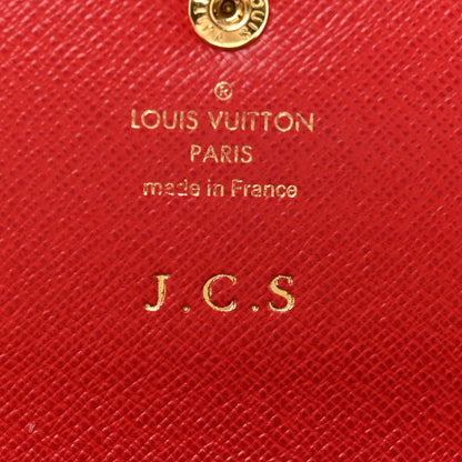 Louis Vuitton Damier Ebene Emilie Wallet Red 6 of 8