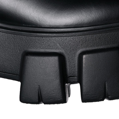 Prada Spazzolato Rois Re-Nylon Metal Triangle Logo Monolith Pouch Pocket 55mm Boots 38 Black 11 of 15