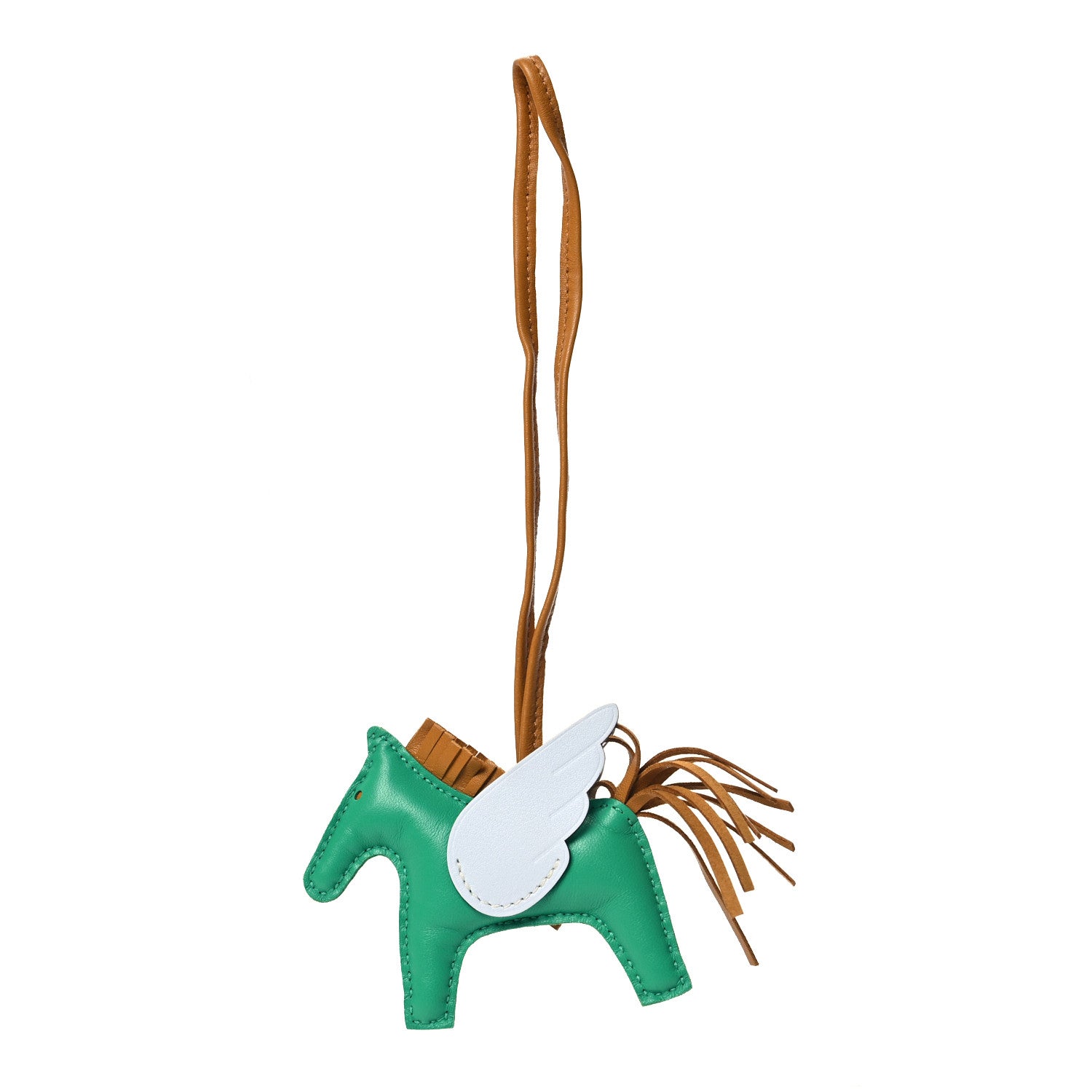 Hermes Milo Lambskin Grigri Rodeo Pegase Horse Bag Charm PM Menthe Sesame Bleu Brume 1 of 5