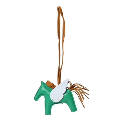 Hermes Milo Lambskin Grigri Rodeo Pegase Horse Bag Charm PM Menthe Sesame Bleu Brume 1 of 5