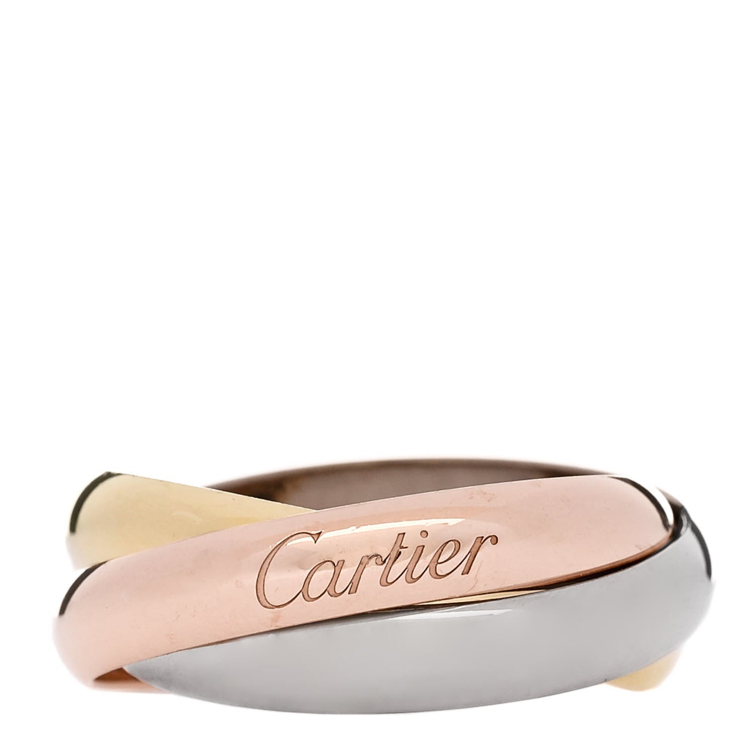 Cartier 18K Pink Yellow White Gold Classic Trinity Ring 53 6.25 1 of 5