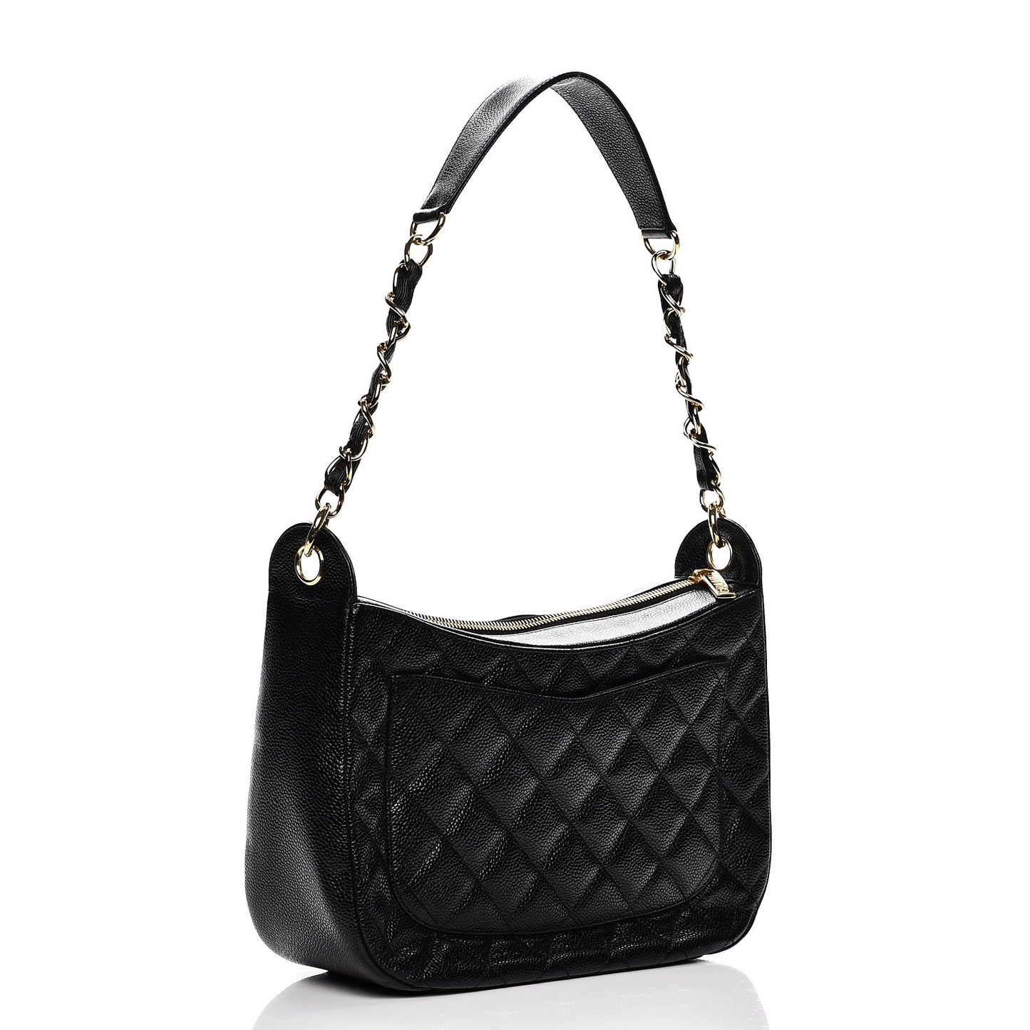Caviar Quilted Hobo Black