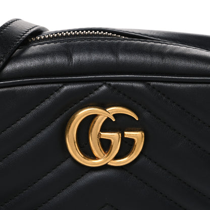Gucci Calfskin Matelasse Mini GG Marmont Chain Shoulder Bag Black 8 of 10
