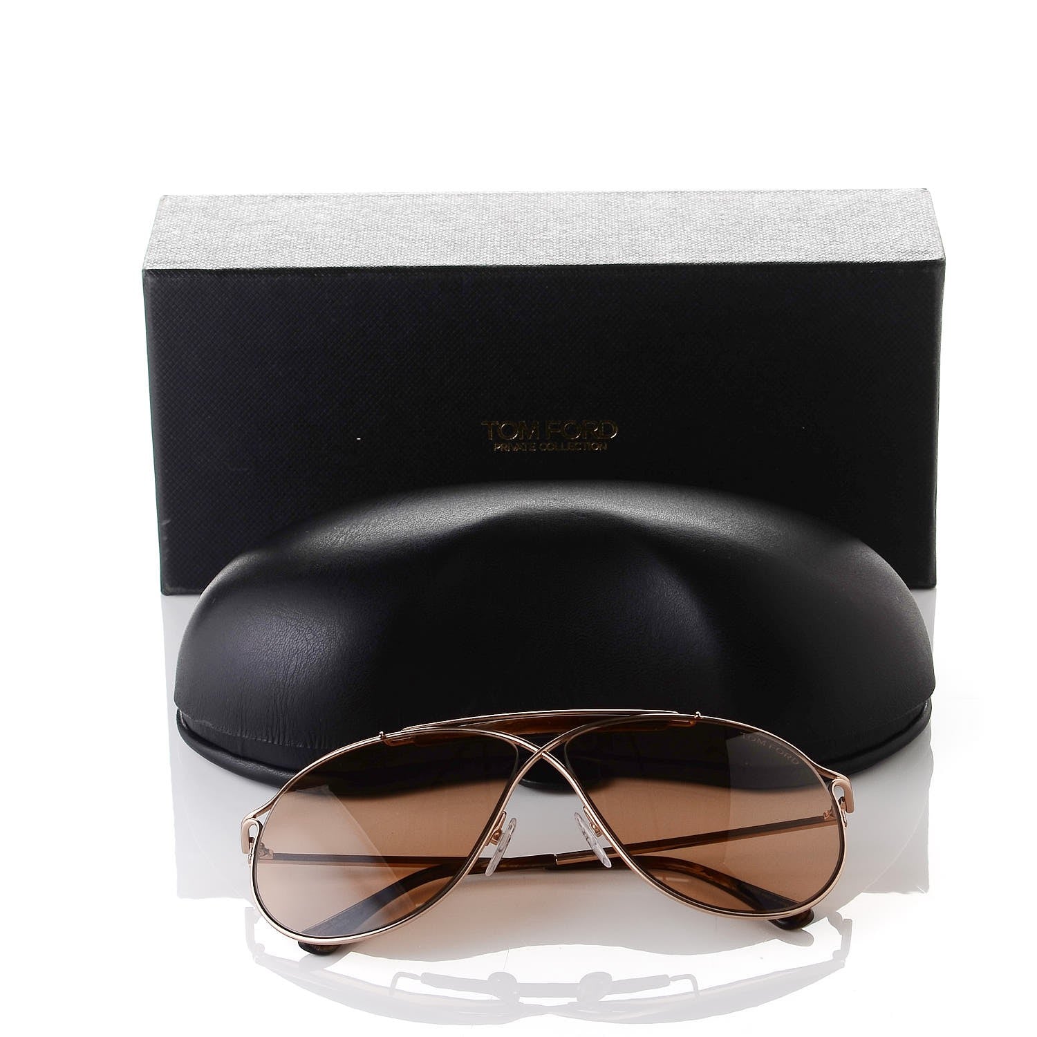 Tom Ford Tom N.6 Private Collection Aviator Sunglasses Rose Gold Brown 7 of 7