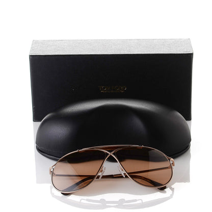 Tom Ford Tom N.6 Private Collection Aviator Sunglasses Rose Gold Brown 7 of 7