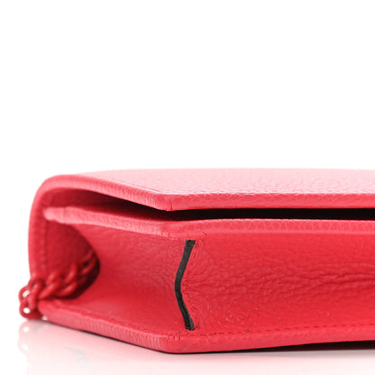 Gucci Dollar Calfskin Enamel Monochrome Mini GG Marmont Chain Wallet Runway Coral 5 of 10