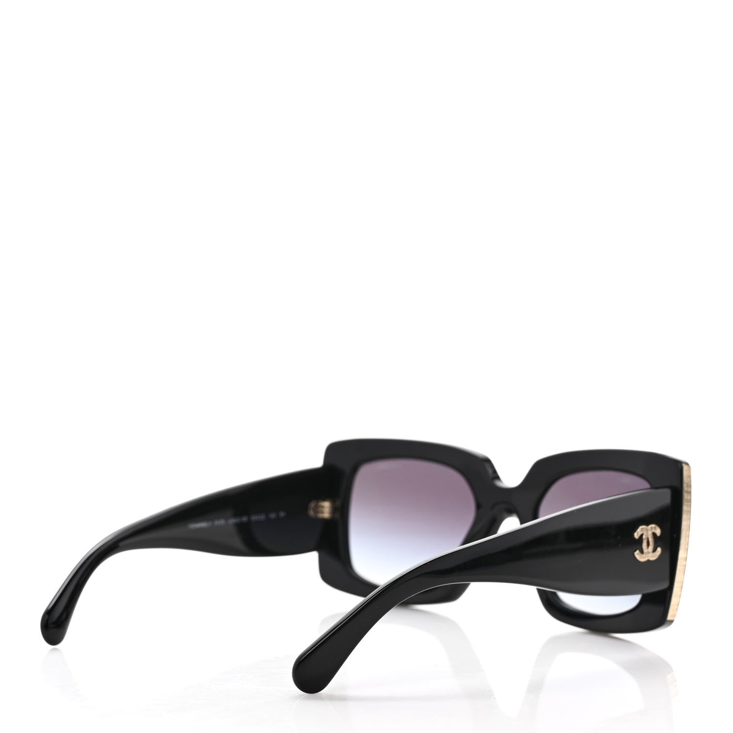 Chanel Acetate Rectangle Sunglasses 5435 Black 4 of 7