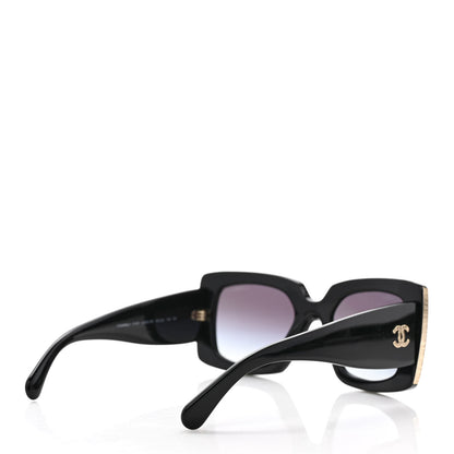 Chanel Acetate Rectangle Sunglasses 5435 Black 4 of 7