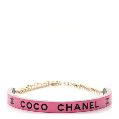 Chanel Resin Logo Choker Pink Black 1 of 6