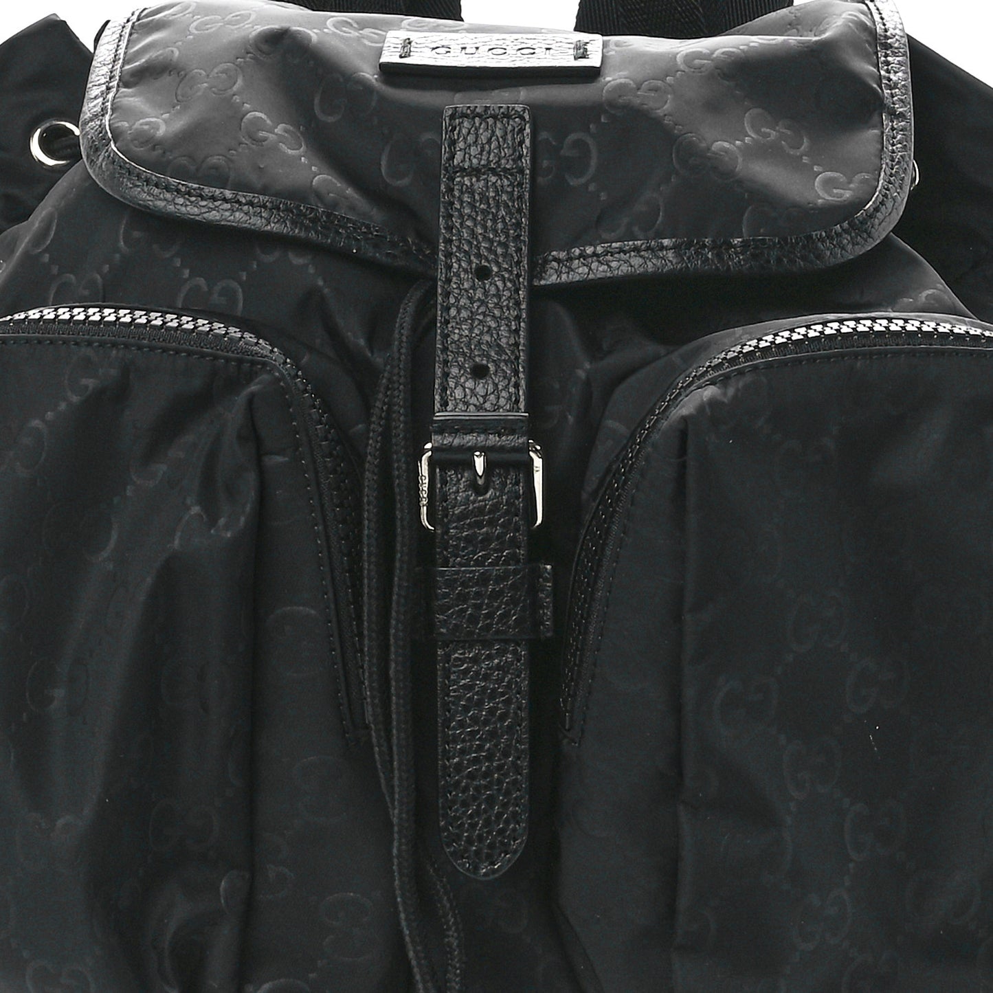 Nylon Monogram Medium Light Single Buckle Backpack Black