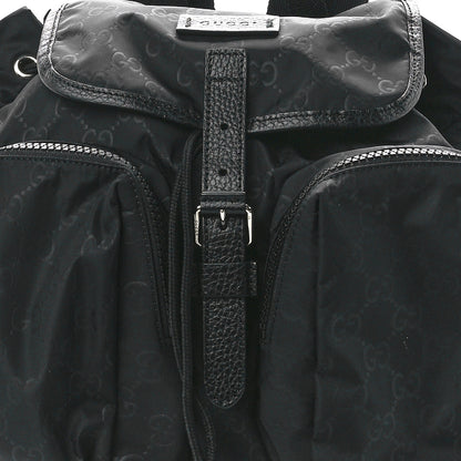 Gucci Nylon Monogram Medium Light Single Buckle Backpack Black 9 of 12