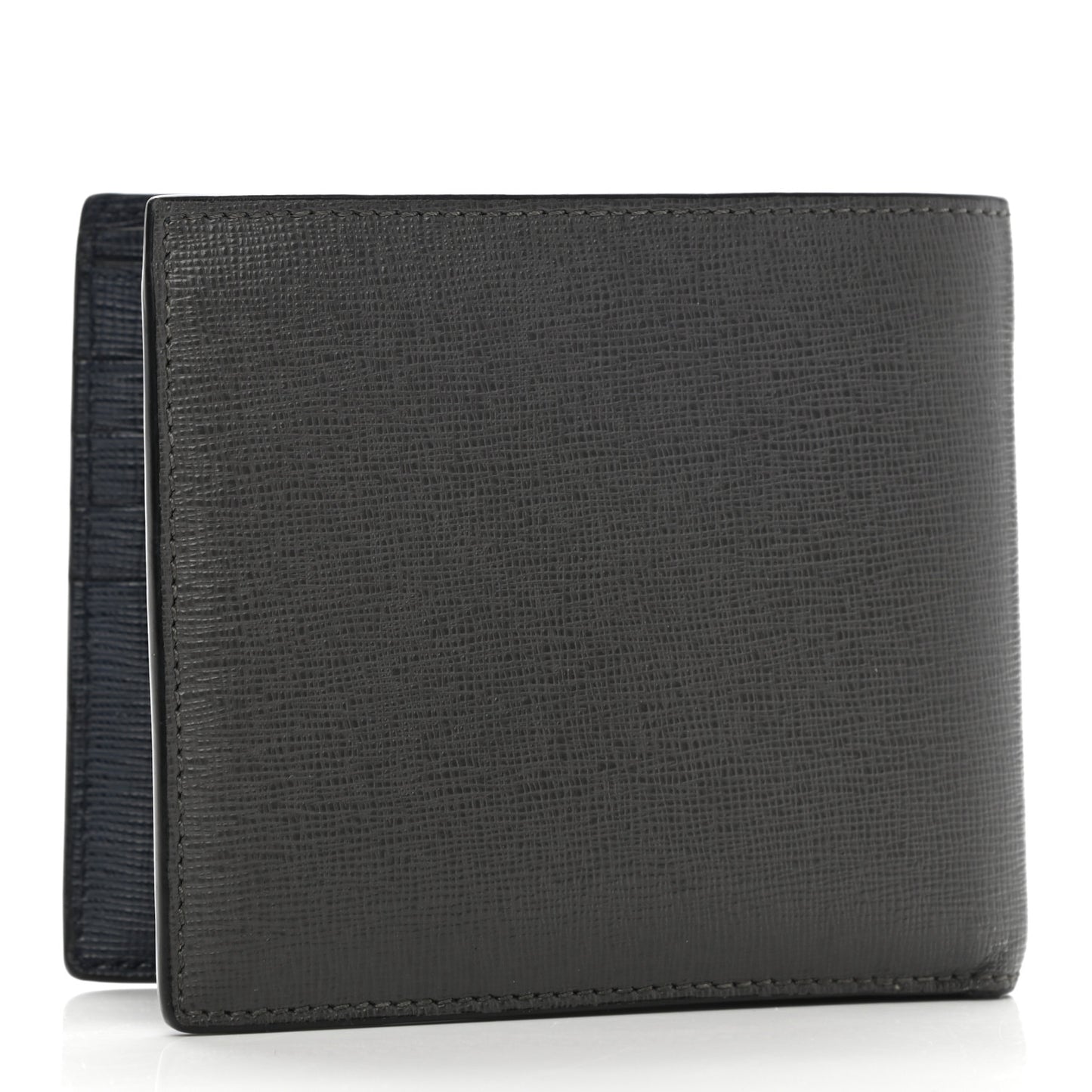 Vitello Elite Monster Eyes Inlay Bi-Fold Wallet Asfalto Papavero Black