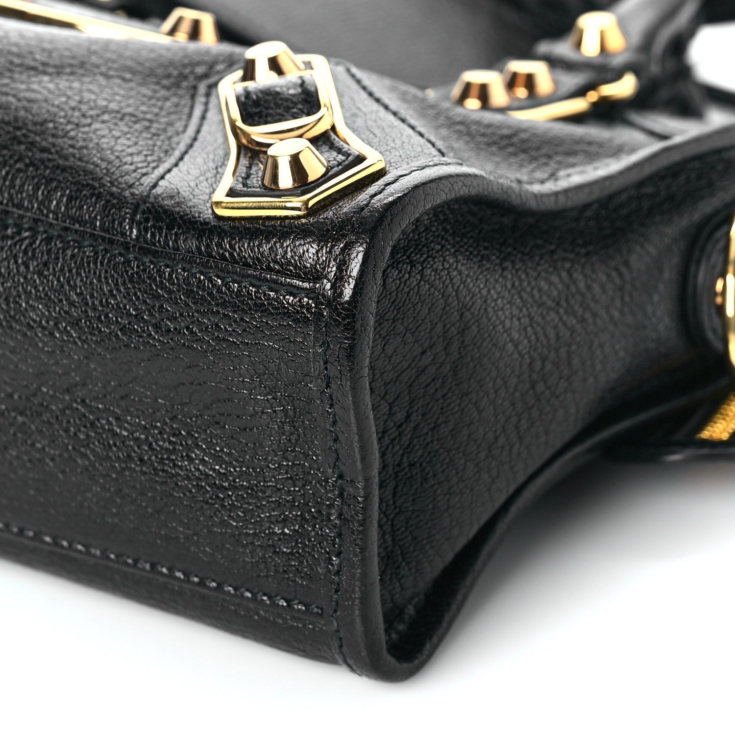 Balenciaga Chevre Gold Metallic Edge Hardware Mini City Black 9 of 11