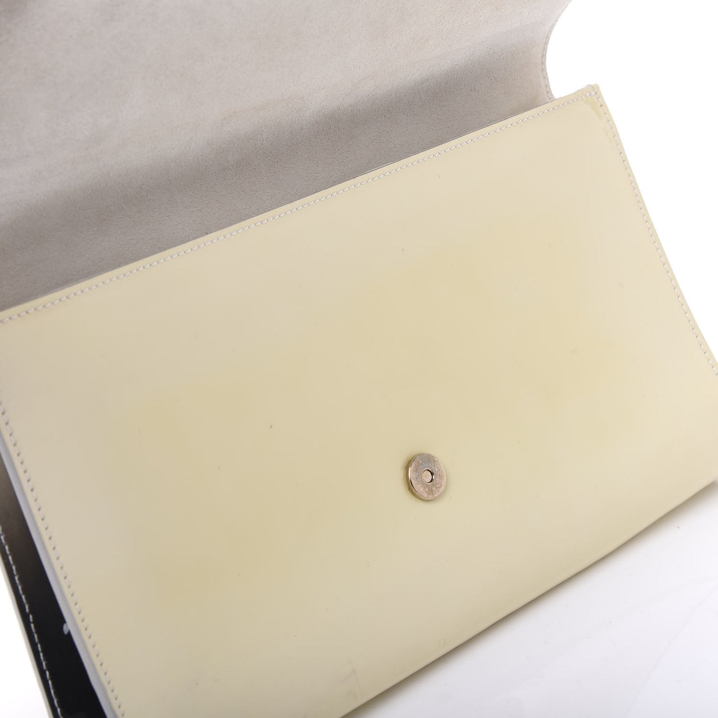 Patent Calfskin Ombre Monogram Large Belle De Jour Clutch Ivory Black
