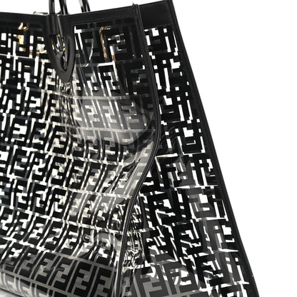 Fendi TPU FF Vitello Century Plexiglass Large Runaway Shopper Tote Black 14 of 14