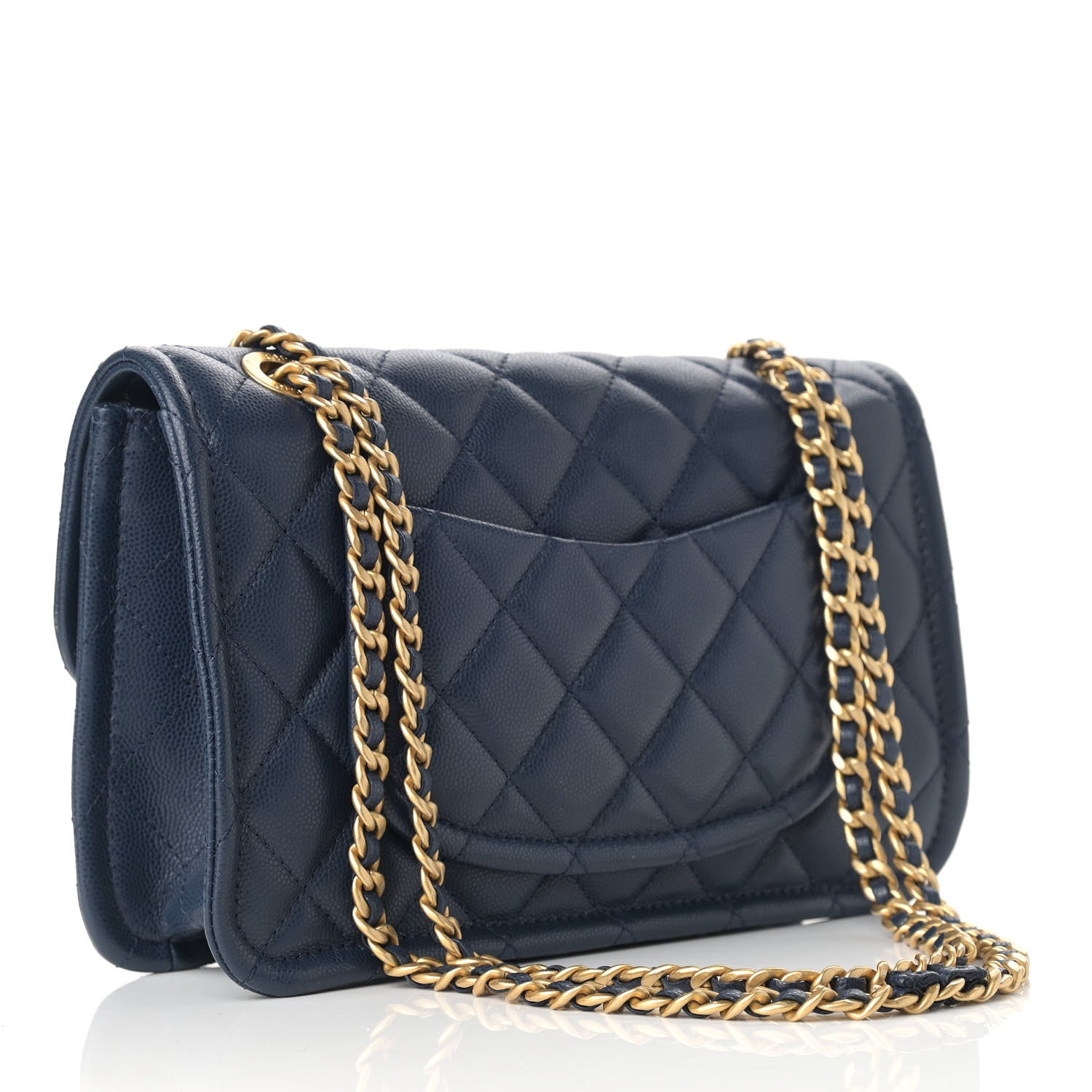 Chanel Caviar Quilted Medium Sweet Classic Flap Navy Blue 3 of 9