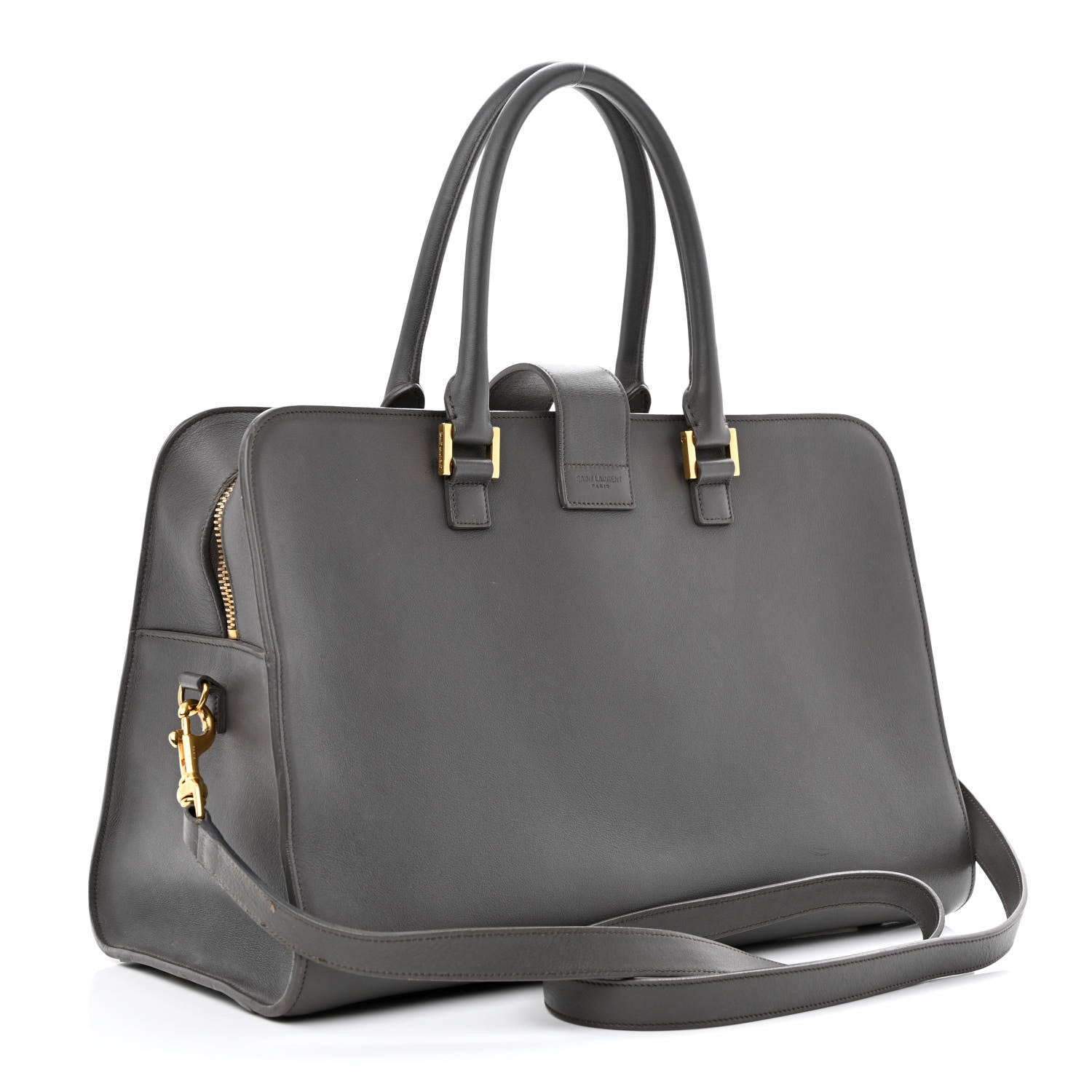 Saint Laurent Smooth Calfskin Medium Monogram Cabas Fog 3 of 19
