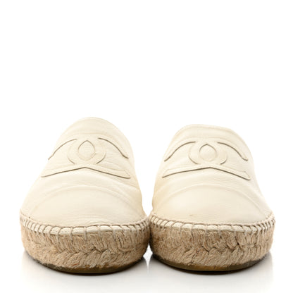 Chanel Calfskin CC Espadrille Mules 38 White 2 of 10
