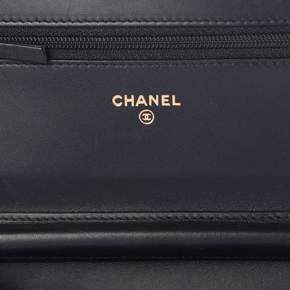 Chanel Velvet Timeless CC Wallet On Chain WOC Black 6 of 11