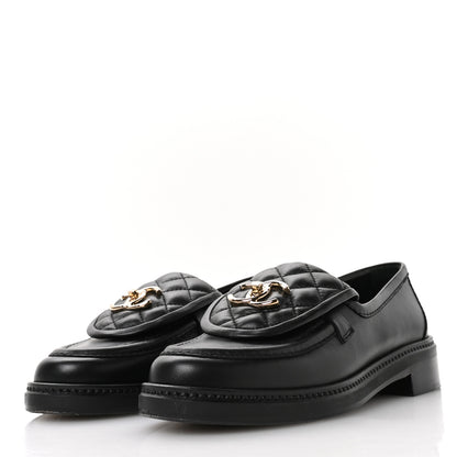 Chanel Lambskin Quilted CC Turnlock Loafers 36 Black 4 of 8