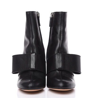 Valentino Garavani Calfskin Bow Ankle Boots 37.5 Black 2 of 8