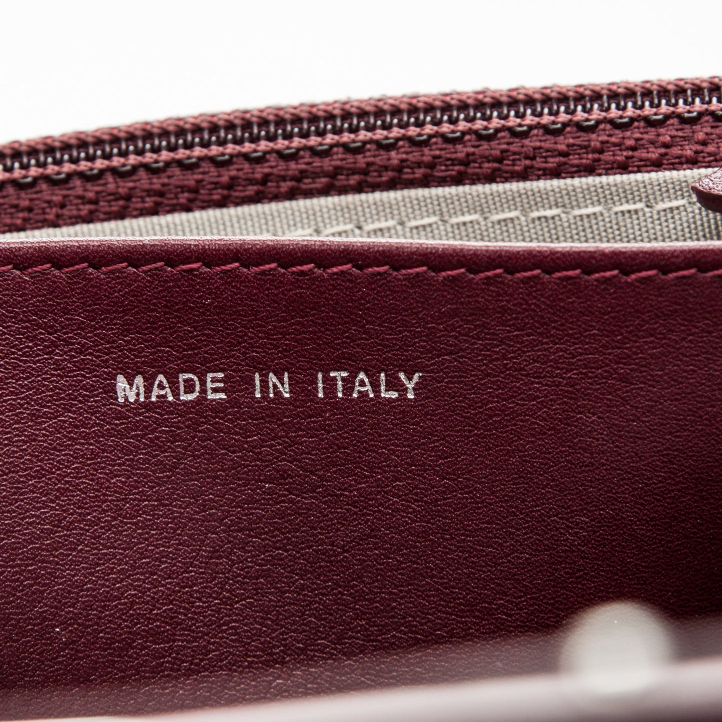 Patent Quilted Brilliant Wallet On Chain WOC Light Burgundy