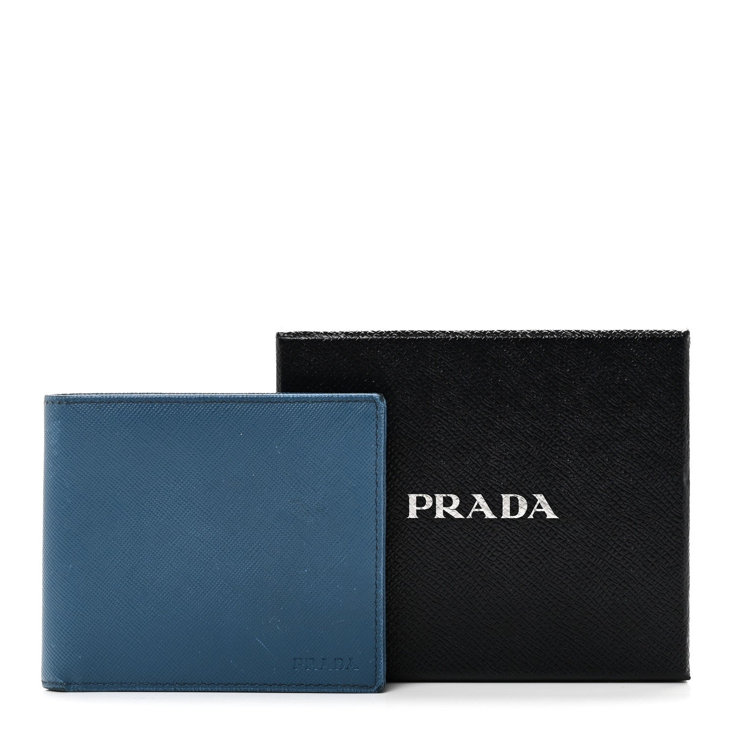 Prada Saffiano Bi-Fold Wallet Cobalto 8 of 8