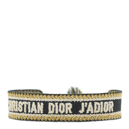 Christian Dior Woven Cotton J'Adior Friendship Bracelet Black 1 of 3