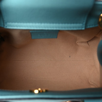 Gucci Wonka Grain Calfskin Mini Diana Tote Bag Dusty Azure Orange Fluo 5 of 9