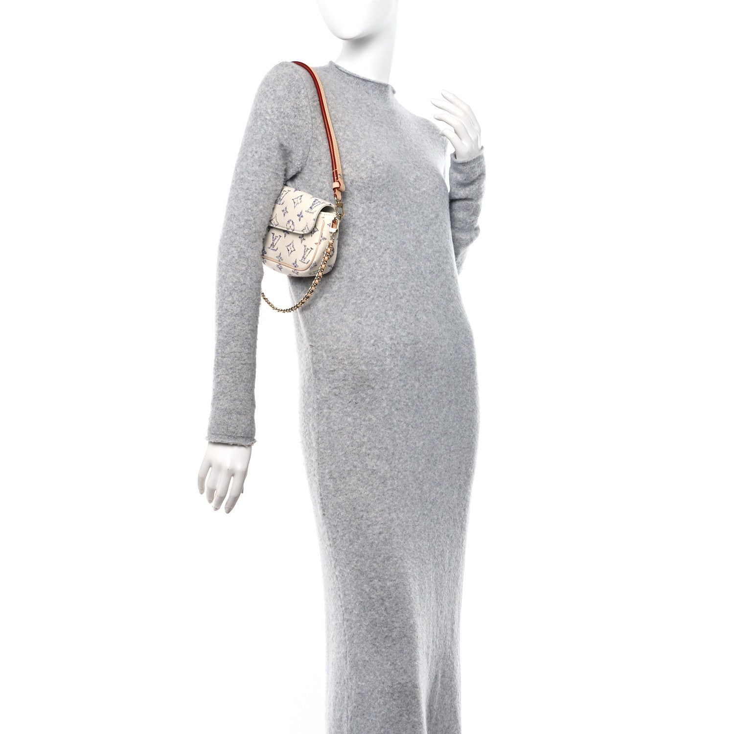 Louis Vuitton Monogram Tweed Jacquard Ivy Wallet On Chain Multicolor White 2 of 9