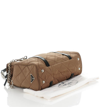 Prada Tessuto Nylon Quilted Small Tote Antilope Black 4 of 13