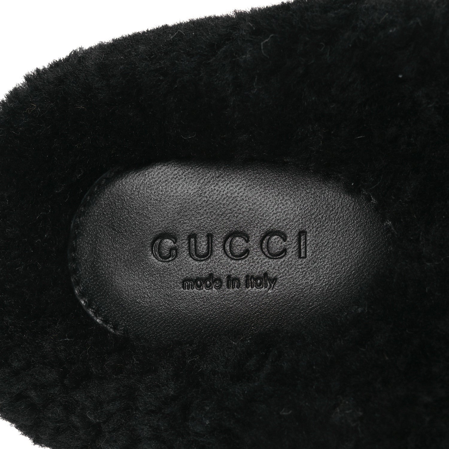 Gucci Shearling Womens Eileen Slide Sandals 37 Black Butterscotch 9 of 11